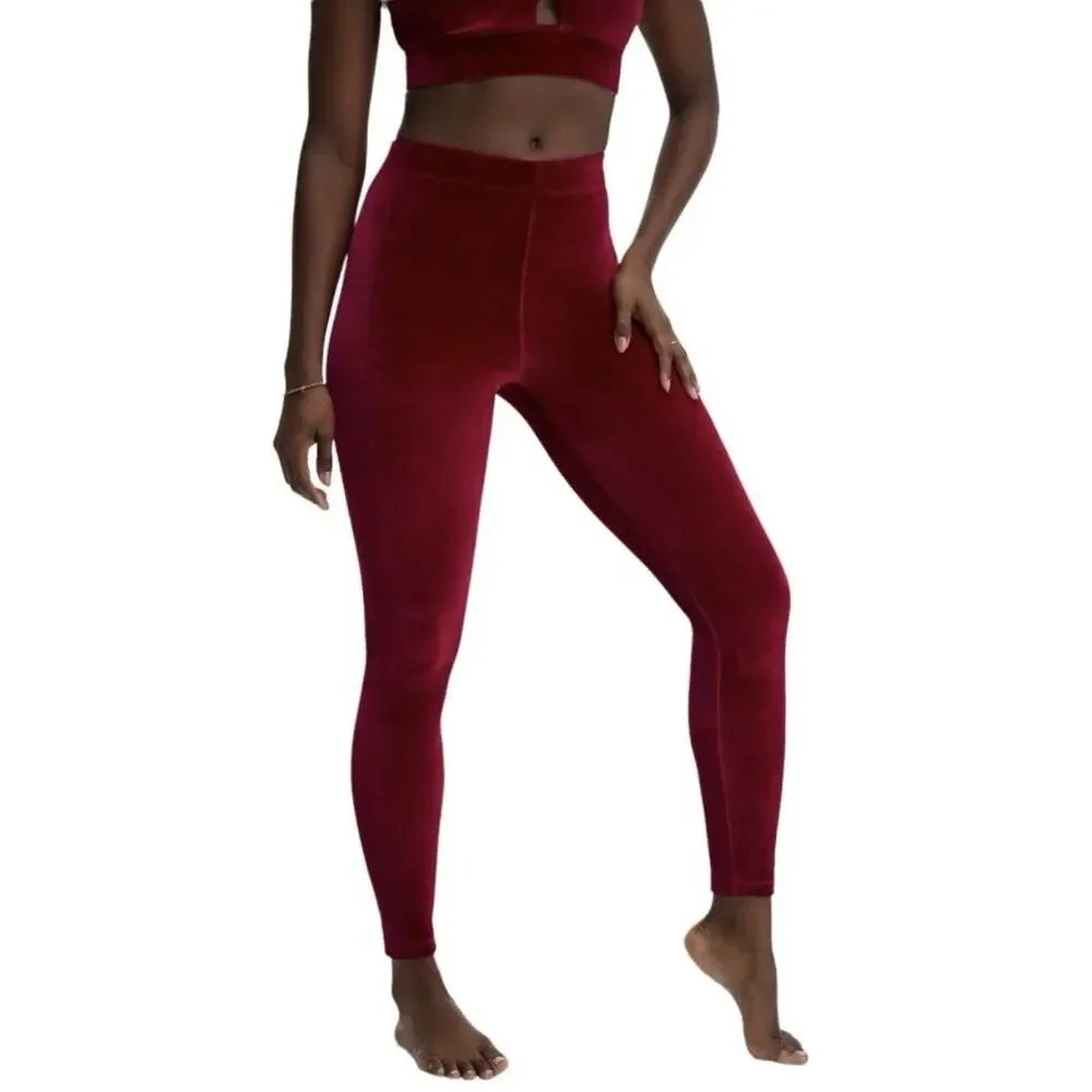 NWT Fabletics Emma Velour Leggings Cherry Burst Red Size XS Tall NEW $65.95 - Picture 16 of 16